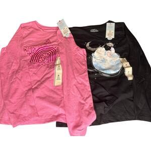 Cat & Jack Girls Long Sleeve Bundle Size Medium Rainbow & Narwhal New with Tags